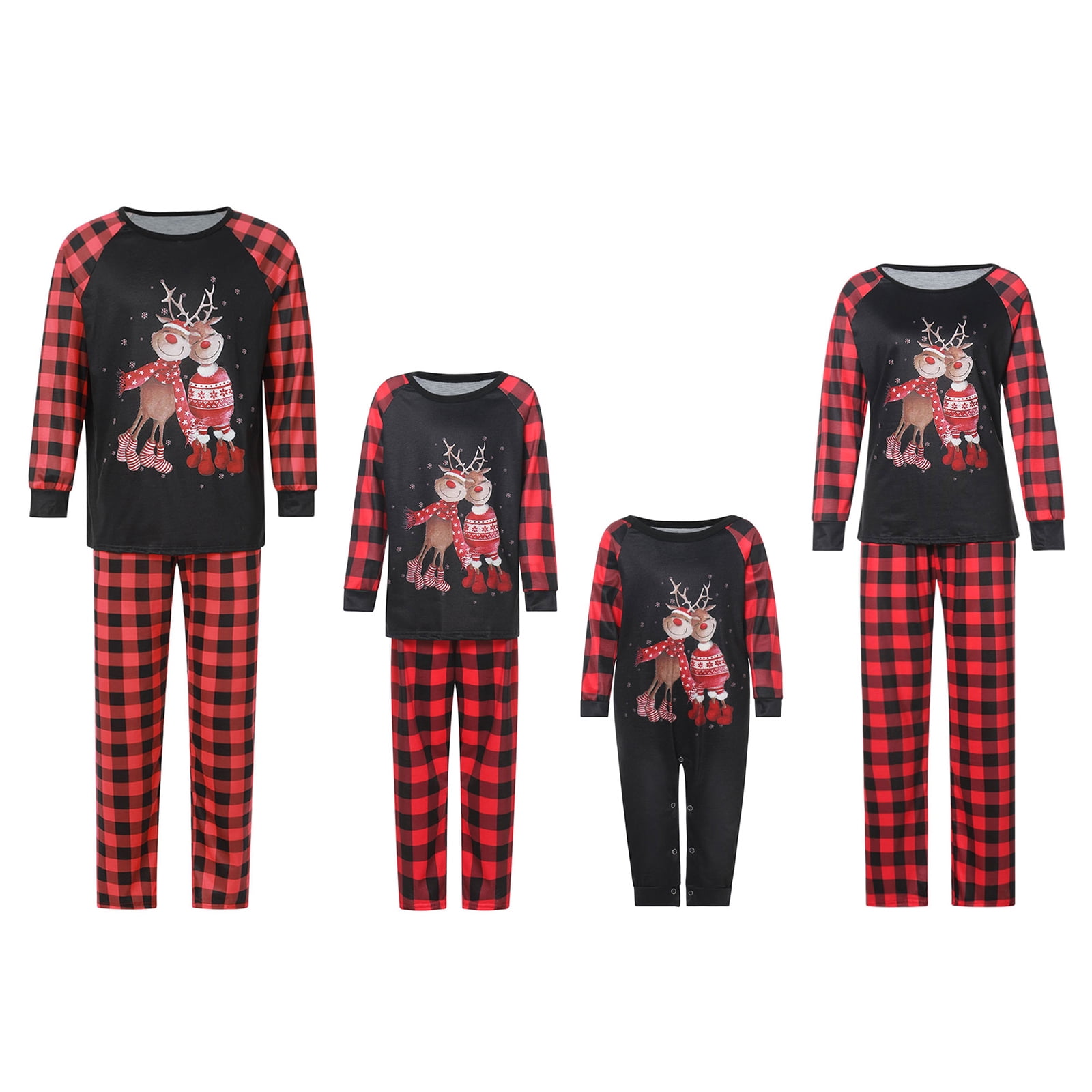 Fiomva Christmas Pajamas for Family Matching Pjs Set Classic Plaid Xmas ...