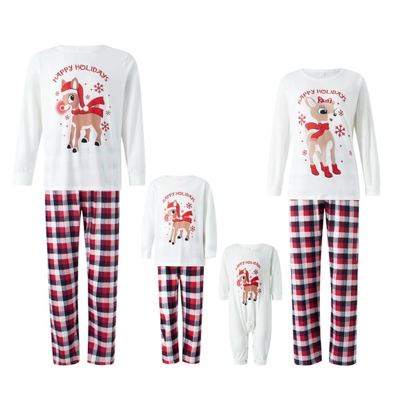 Fiomva Christmas Pajamas for Family Matching Pjs Set Classic Plaid Xmas Clothes for Teens Womens Mens 2023 Gifts