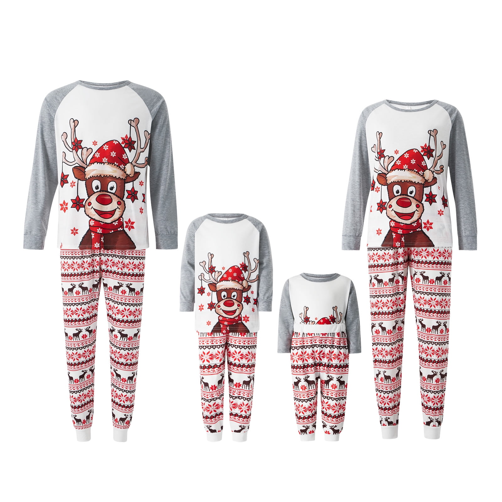 Fiomva Christmas Pajamas for Family Pjs Matching Set Long Sleeve T ...
