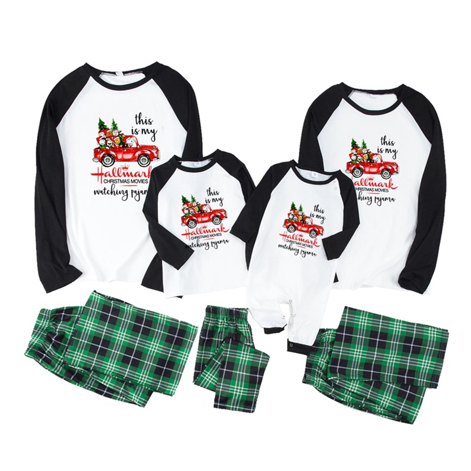 Fiomva Christmas Pajamas for Family Pjs Matching Set Long Sleeve T ...