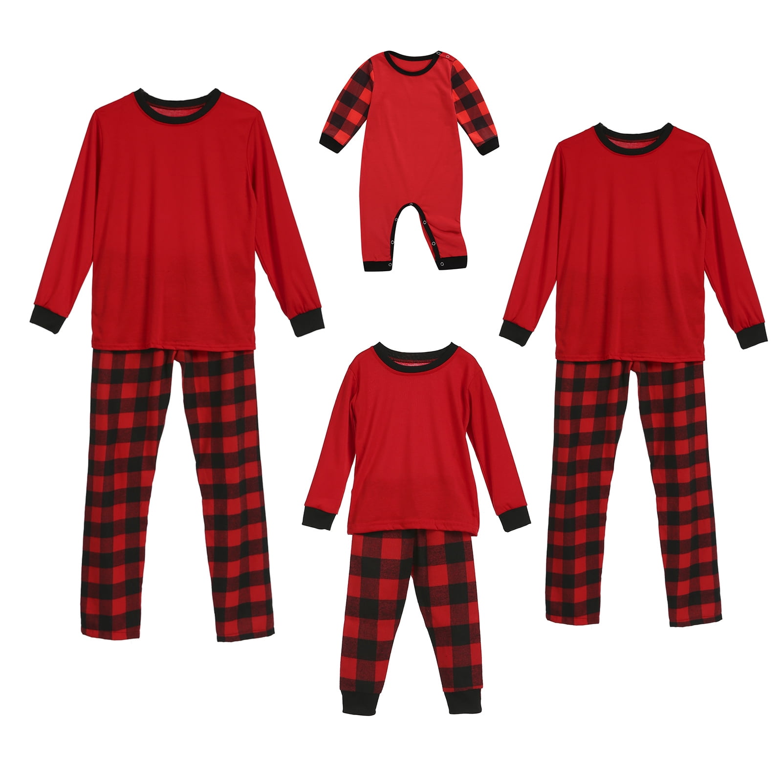 Fiomva Christmas Pajamas for Family Pjs Matching Set Long Sleeve T ...