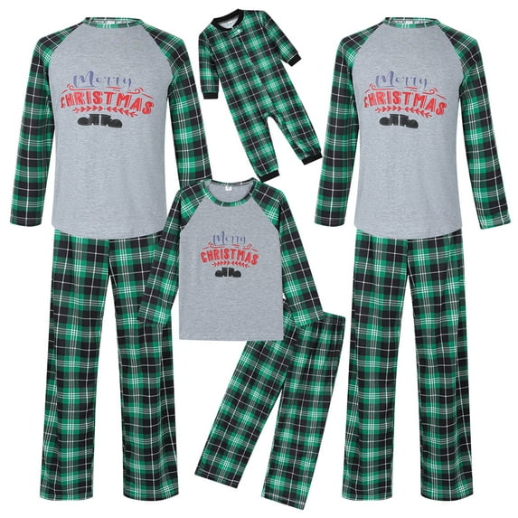 Fiomva Christmas Pajamas for Family with Print Top and Pants Jammies Sleepwear Matching PJ's Sets