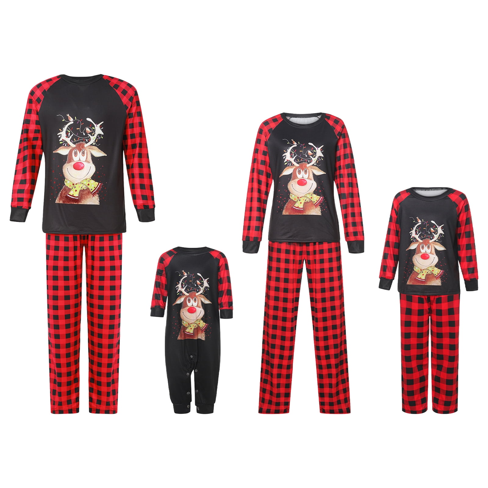 Fiomva Couple Matching Pajamas Set Soft Holiday Sleepwear Christmas ...
