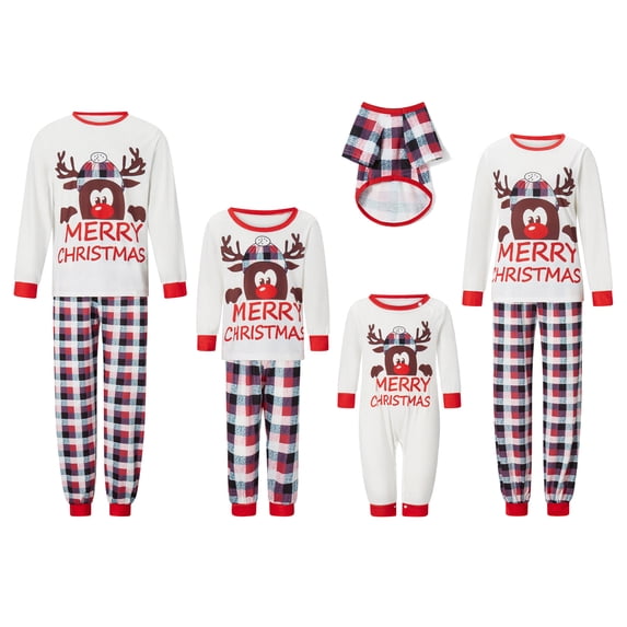 Fiomva Couple Matching Pajamas Set Soft Holiday Sleepwear Christmas Matching Pjs for Adults