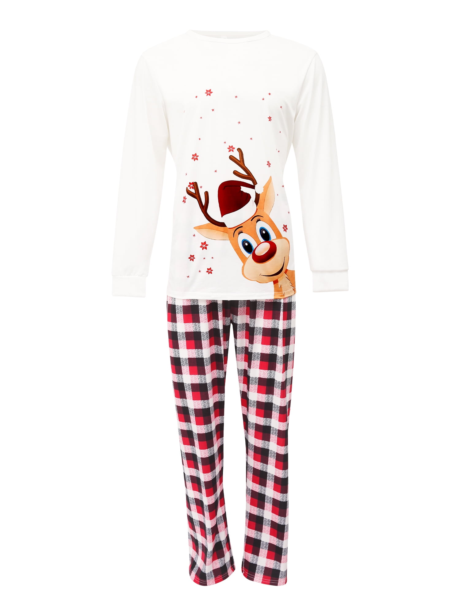 Fiomva Family Christmas Pjs Matching Sets Striped Elk Matching Pajamas ...
