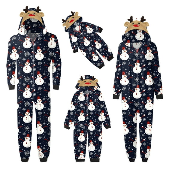 Fiomva Family Matching Christmas Pajamas Set Cotton Xmas Deer Holiday Pajamas Sleepwear Dad Mom Kids PJs