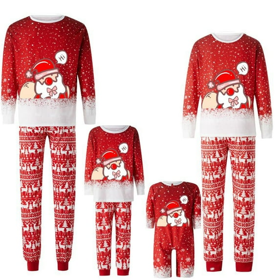 Fiomva Family Matching Christmas Pajamas Set, Cute Elk Sleepwear for Boys Girls Dad Mum