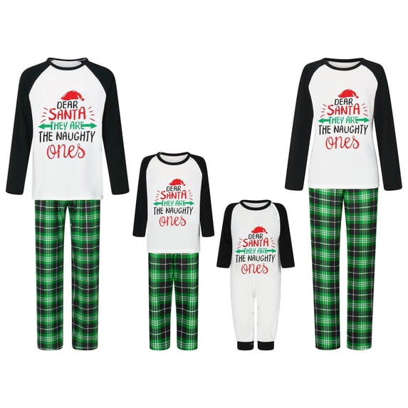 Fiomva Family Matching Christmas Pajamas Set Xmas Long Sleeve Sleepwear Nightwear For Couples Kids Baby