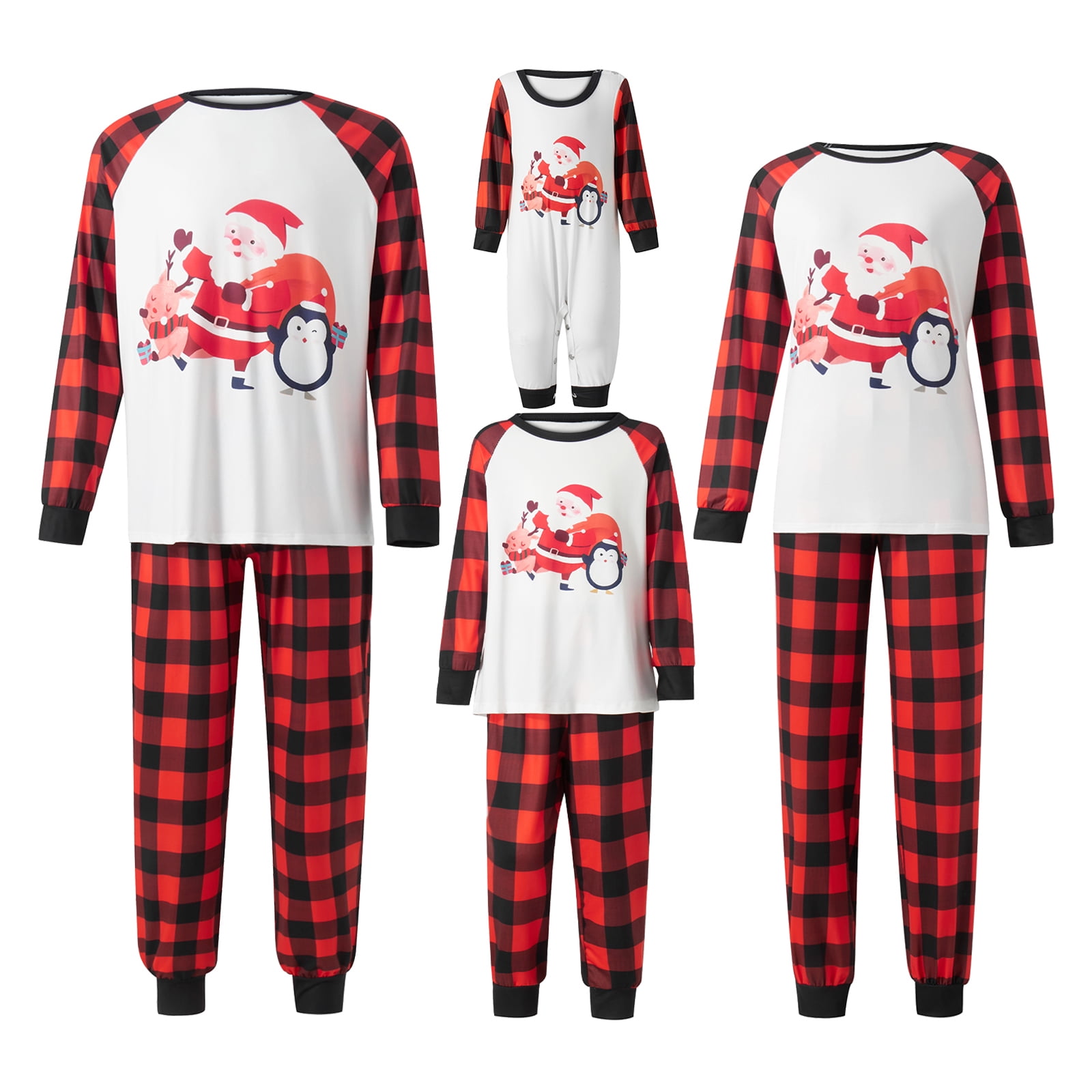 Fiomva Matching Family Pajamas Sets Christmas PJ's Letter Print Top and ...