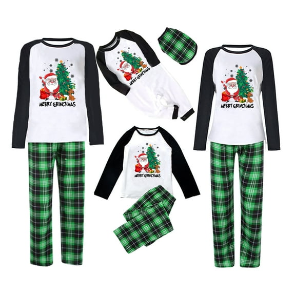 Fiomva Matching Pajamas Set for Family Fleece Christmas Sleepwear Zipper Jumpsuit