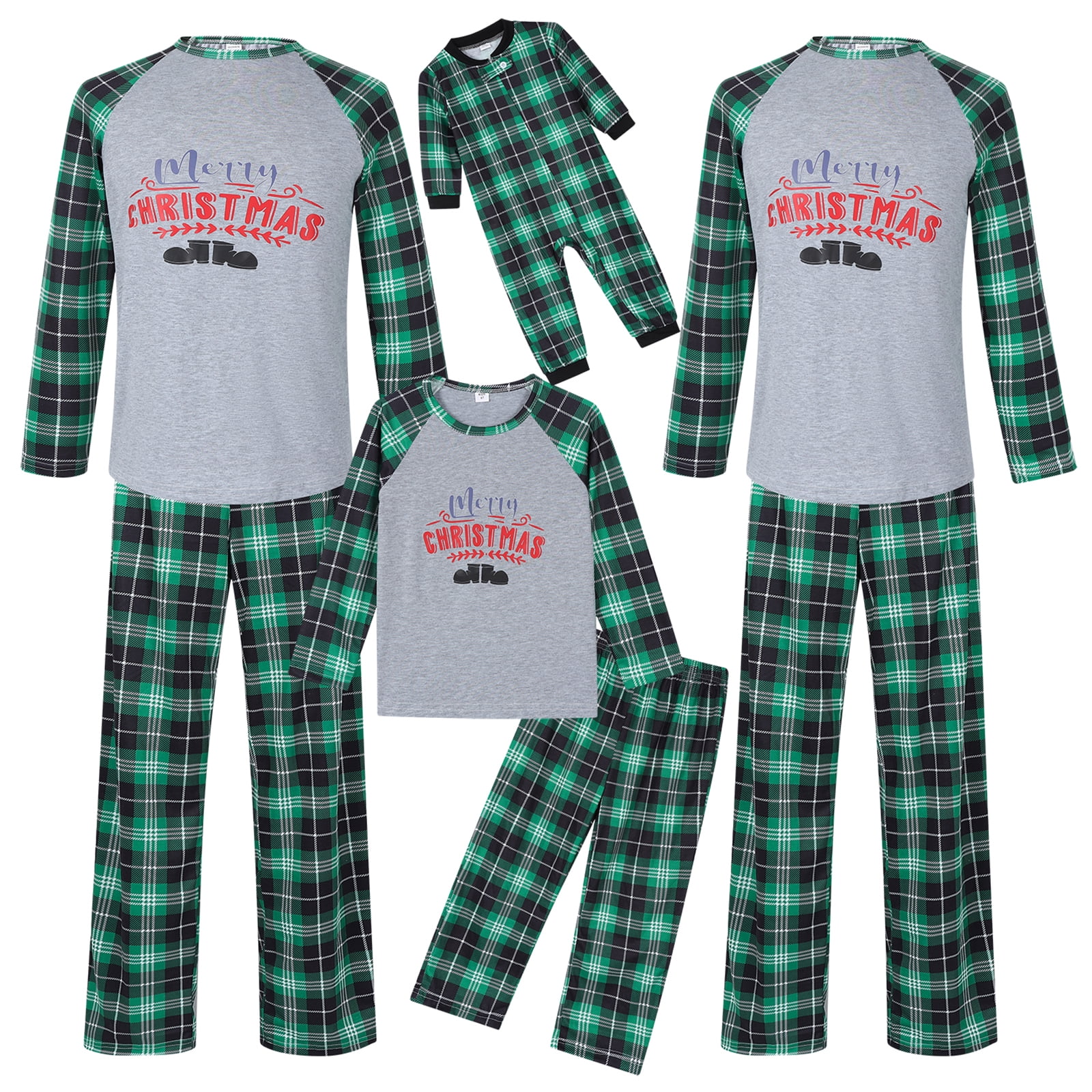 Fiomva Matching Pajamas Set for Family Fleece Christmas Sleepwear ...