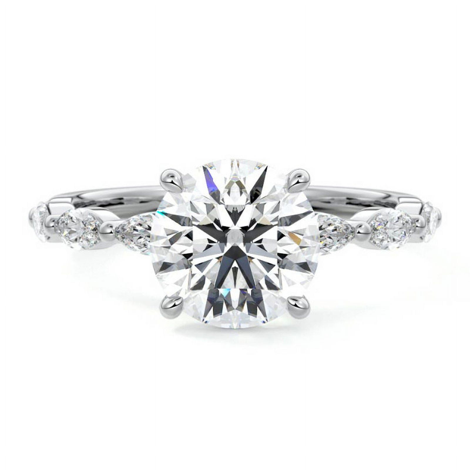 Fiona Jewel Brilliant 2.1 Ct Round Cut Lab Created Simulated Diamond Ring 14K White Gold Over