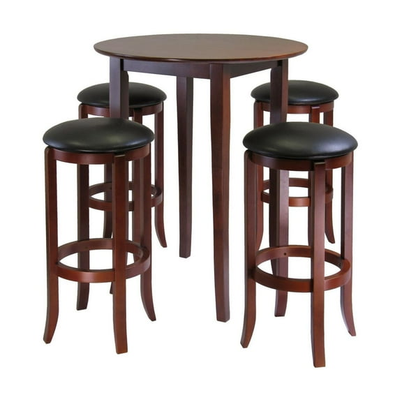 Fiona Round 5pc High/Pub Table Set with PVC Stools