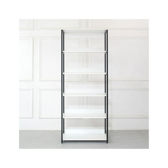 Fiona Wood and Metal Walk-in Closet with Five Shelves