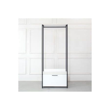 Fiona Wood and Metal Walk-in Closet with One Drawer