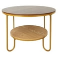 Fionafurn 15.7" Round Modern Side Accent, End Table with Metal Legs and