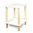 thumbnail image 1 of Fionafurn 15.7"x15.7" Modern Side Accent, Double Layered Wooden End Table for Bedroom Living Room Balcony Yard White/Natural, 1 of 7
