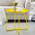 thumbnail image 1 of Fionafurn 17" Diameter End Table, Metal Side Table Waterproof Round End Table for Bedroom Living Room Patio Garden Balcony Yard Porch,Lemon, 1 of 11