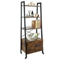 thumbnail image 1 of Fionafurn 3 Tier Ladder Shelf Bookshelf Open Storage Rack with Metal Frame，for Home Office,Rustic Brown, 1 of 8