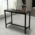 thumbnail image 1 of Fionafurn 39"x 15.7" Modern Bar Table, Height Cocktail Table with Metal Legs and Wooden Tabletop for Bedroom Living Room Patio Garden Balcony Yard,Brown, 1 of 9