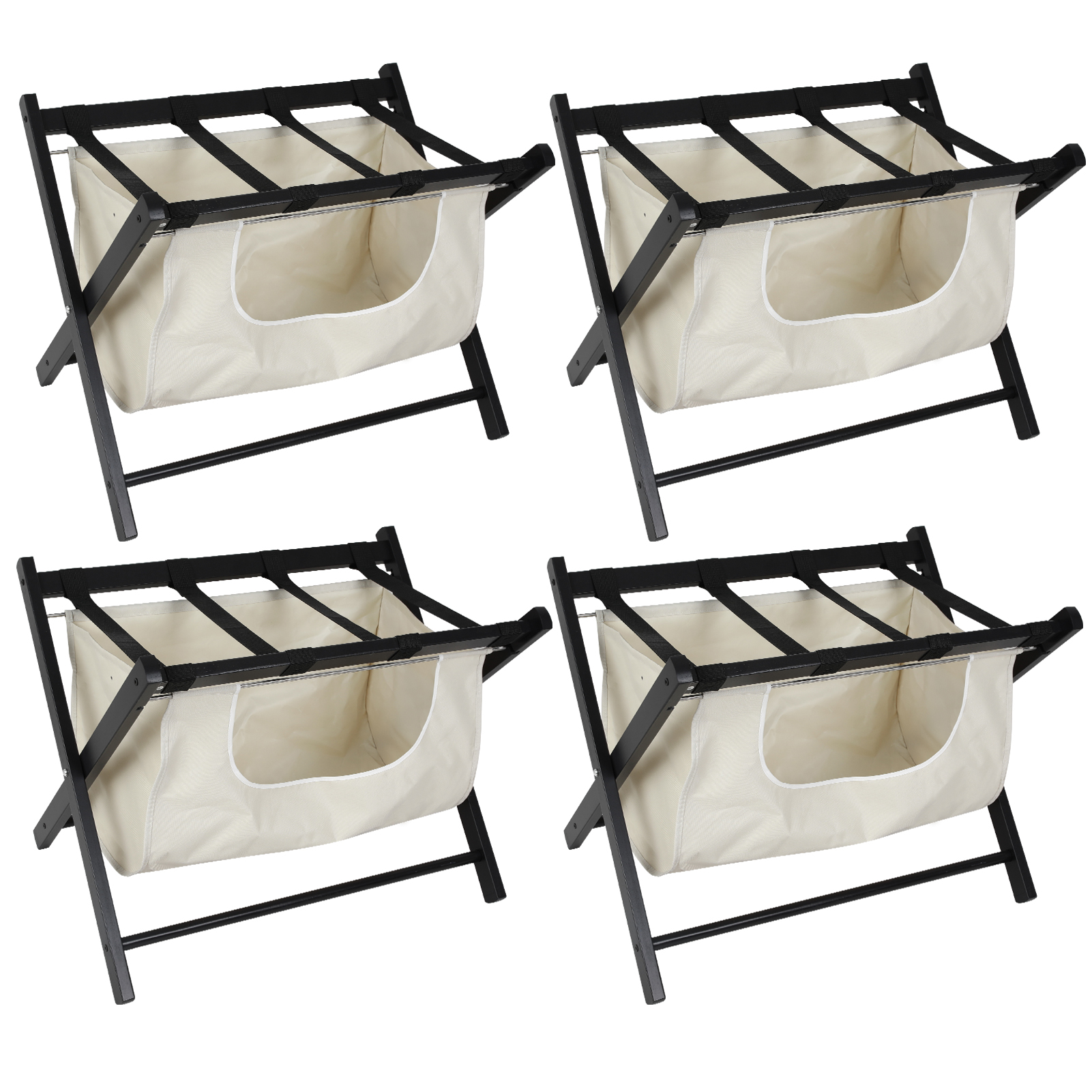 Winsome Wood Dora Luggage Rack with Fabric Basket, Espresso Finish