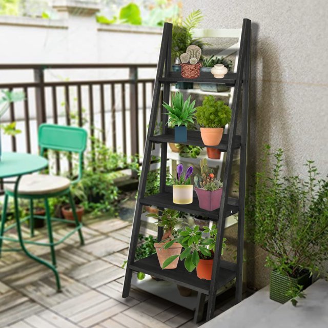 Fionafurn 4Tier 49'' Ladder Shelf Bookshelf Bookcase Storage Display