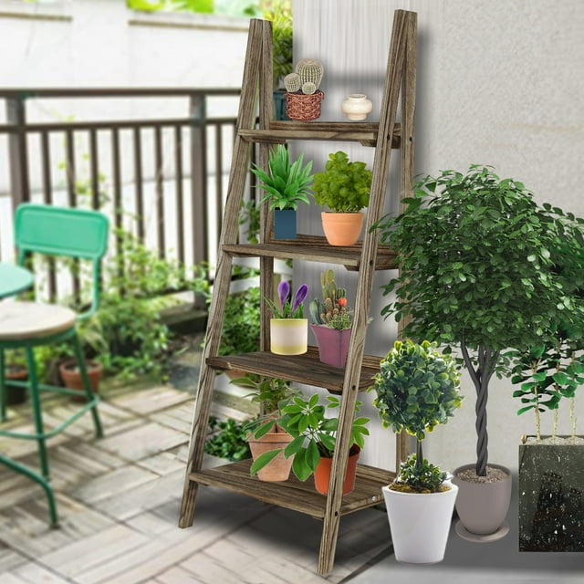 Fionafurn 4Tier 49'' Ladder Shelf Bookshelf Bookcase Storage Display