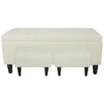 thumbnail image 1 of Fionafurn 43.3" Rectangular Velvet Storage Ottoman Bench with 2 Footstool, Hinged Lid Lift Top, Beige, 1 of 8