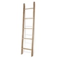 thumbnail image 1 of Fionafurn 5-Tier Blanket & Towel Ladder Rack Wall Mounted Wooden Shelf for Living Room Bathroom,Natural, 1 of 7