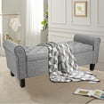 thumbnail image 1 of Fionafurn 51" Arm Ottoman with Storage,Large Storage Bench for Bedroom, Living Room,Linen-Light gray, 1 of 12