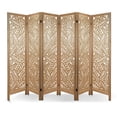 thumbnail image 1 of Fionafurn 6 Panel Carved Room Divider,Wooden Folding Decorative Privacy Screen, Brown, 1 of 7