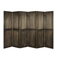 thumbnail image 1 of Fionafurn 6 Panel Room Divider, Wooden Folding Privacy pegboard display Screen, Retro Brown, 1 of 7