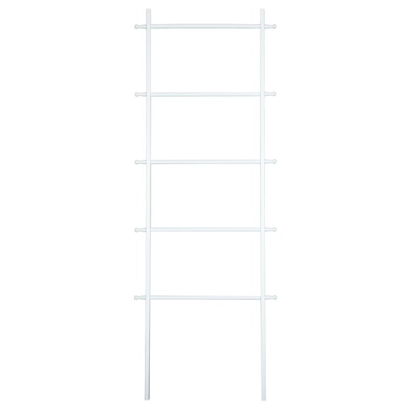 Fionafurn 64in(H) Blanket Ladder, Modern Wood Rack Farmhouse Ladder Shelf for Blankets,5-Tier White