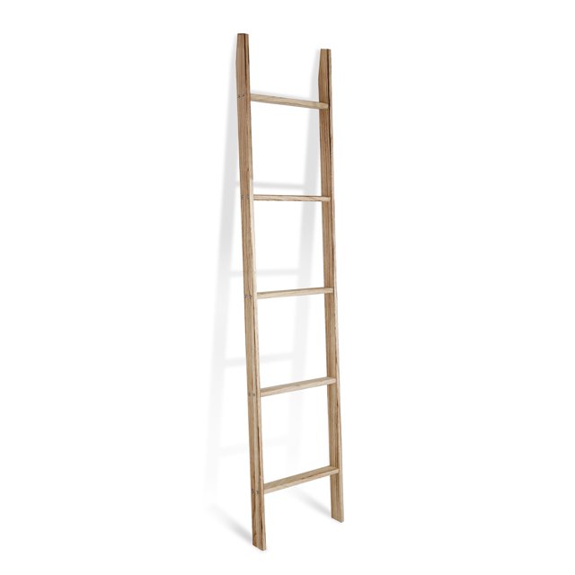 Fionafurn 65in Blanket Ladder, Premium Wood Waterproof Quilt Rack, Decorative Farmhouse Ladder