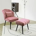 thumbnail image 1 of Fionafurn Accent Chairs with Ottoman,Vanity Guest Chair with Metal Legs,Lumbar Pillow,Purple pink, 1 of 9
