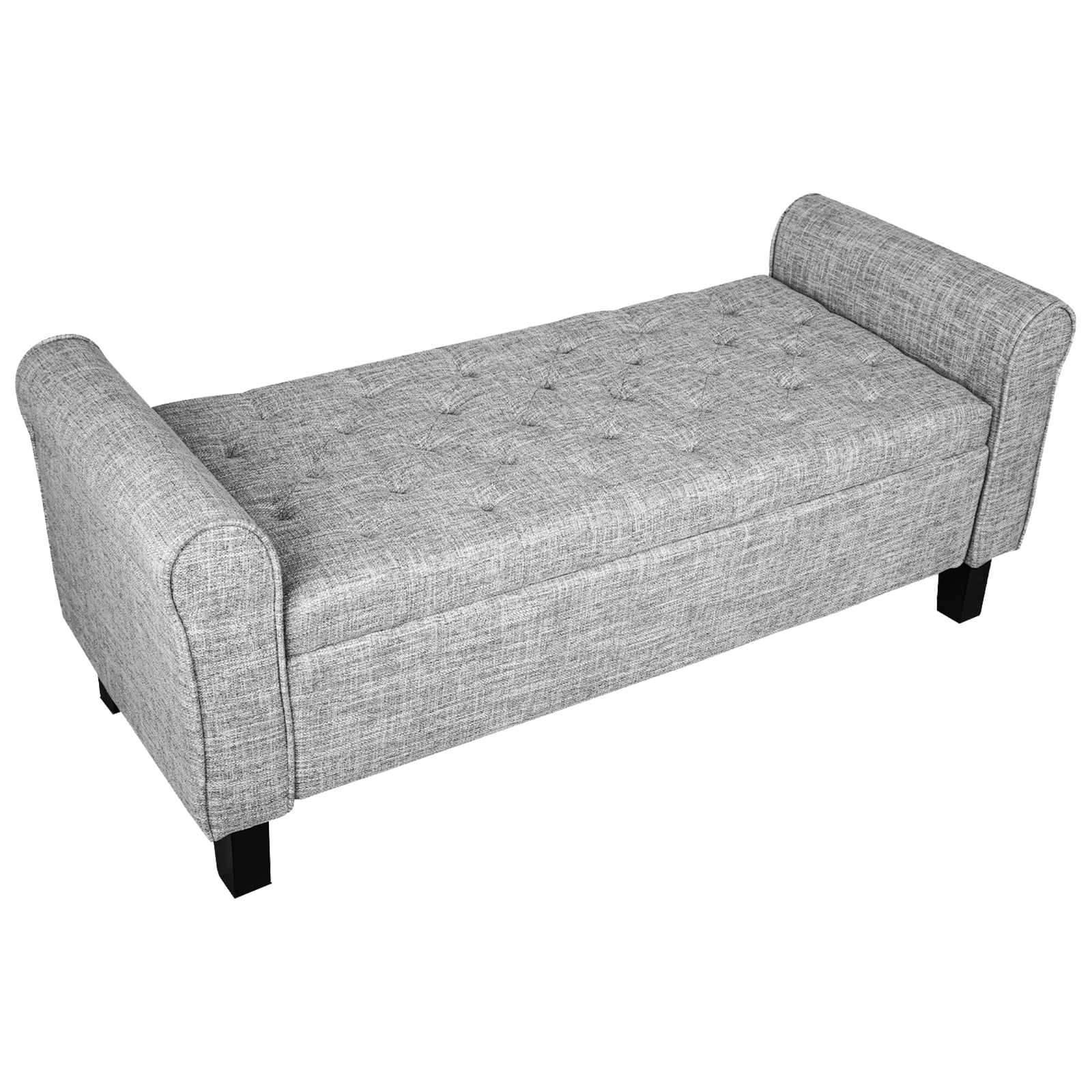 Fionafurn Contemporary Ottoman Storage Bench with Rolled Arms