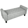 thumbnail image 1 of Fionafurn Contemporary Ottoman Storage Bench with Rolled Arms, LightGray Flax Fabric, 1 of 8
