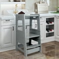 thumbnail image 1 of Ecomex Fionafurn Adjustable Kitchen Step Stool for Kinds with Safety Rail, Gray, 1 of 10