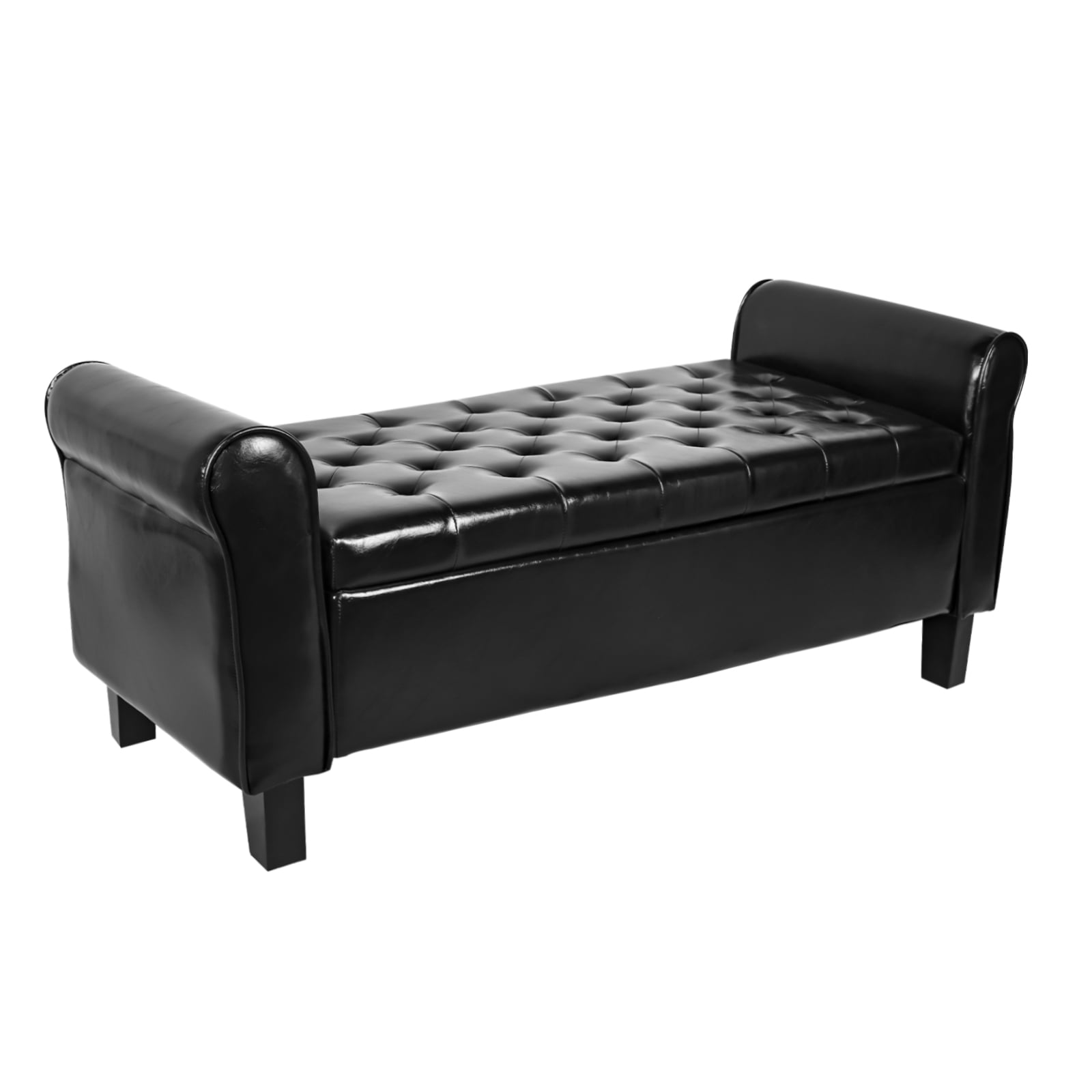 Fionafurn PU End of Bed Storage Ottoman Bench,19.7" D x 51.2" W x 20.5