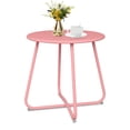 thumbnail image 1 of Fionafurn Round Metal Side Table, End Table, Small Patio Coffee Table for Porch Yard Balcony Garden, Pink, 1 of 9