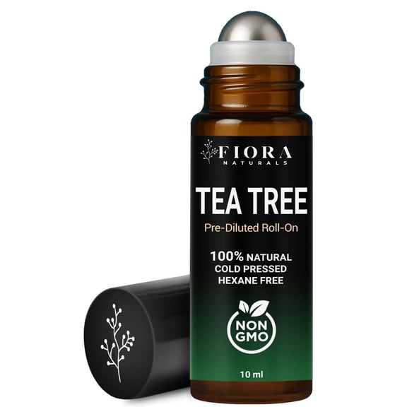 Fiora Naturals Tea Tree Oil Roll On - 100% Natural Tea Tree Essential Oil for Skin, Face, Acne, Nails, Cuticles, Scalp & Aromatherapy Wellness