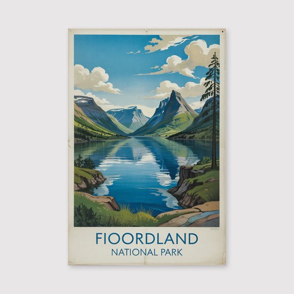 Fiordland National Park Travel Print Canvas Wall Art, Fiordland Wall Hanging Home decor Fiordland Canvas Art, New Zealand Art Canvas-1WN4533