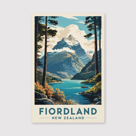 Fiordland Travel Print Canvas Wall Art, Fiordland Wall Hanging Home decor Fiordland Canvas Art, New Zealand Art Canvas Print Canvas Fiordland-1WN4498