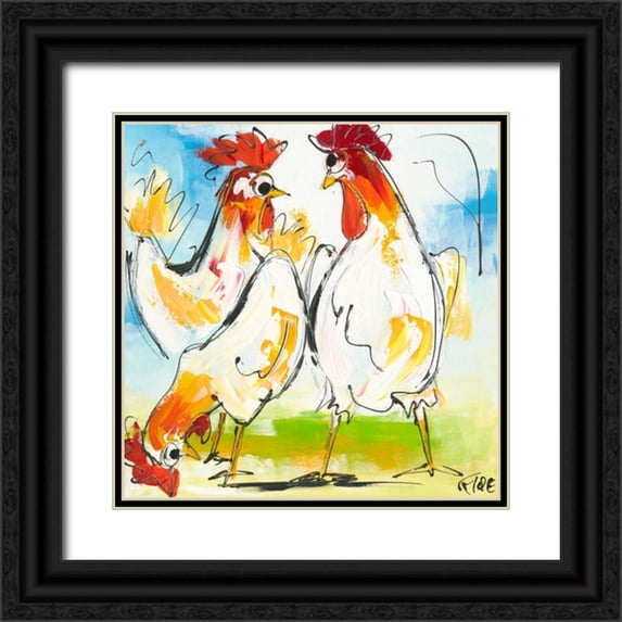 Fiore, Art 26x26 Black Ornate Wood Framed with Double Matting Museum Art Print Titled - Tokkie II