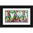 thumbnail image 1 of Fiore, Art 32x18 Black Ornate Wood Framed with Double Matting Museum Art Print Titled - Happy cows II, 1 of 4