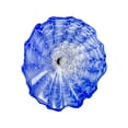 thumbnail image 1 of Fiore Hand Blown Art Glass Wall Décor with Floral Finial Centerpiece, Blue, 14" Diameter, 1 of 8
