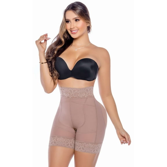 Fiorella Shapewear Powernet Butt Lifter Enhancer High Waist Shorts Women Girdle Fajas Levanta Cola Moldeadoras Colombianas Cocoa 641C