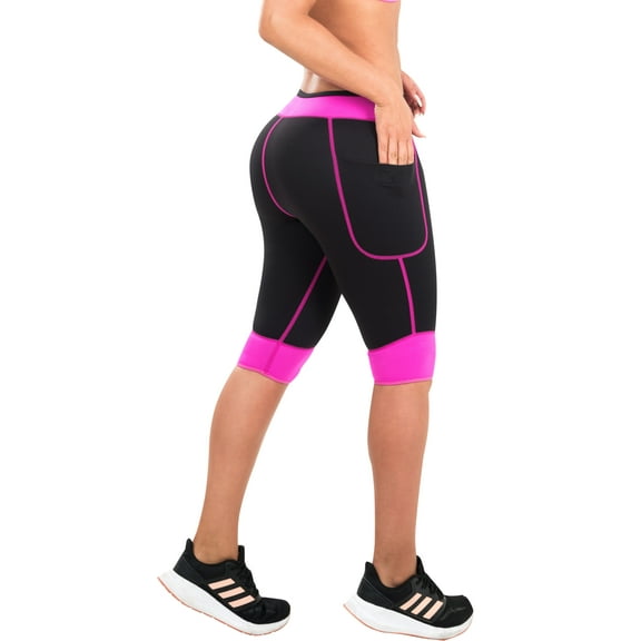 Fiorella Shapewear Weight Loss Black Neoprene Sauna Suit Shorts, Size S