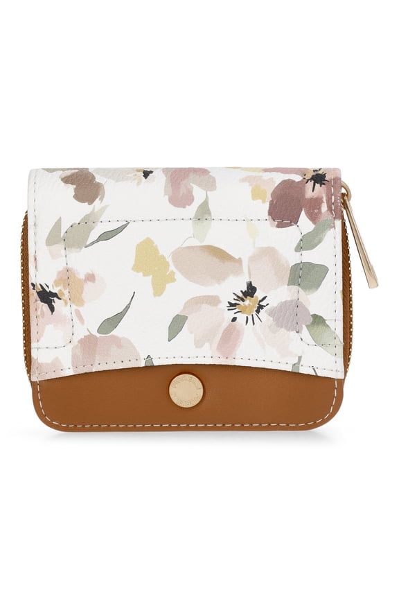 Women's Faux Leather Elizabeth Zip Around Wallet, Floral