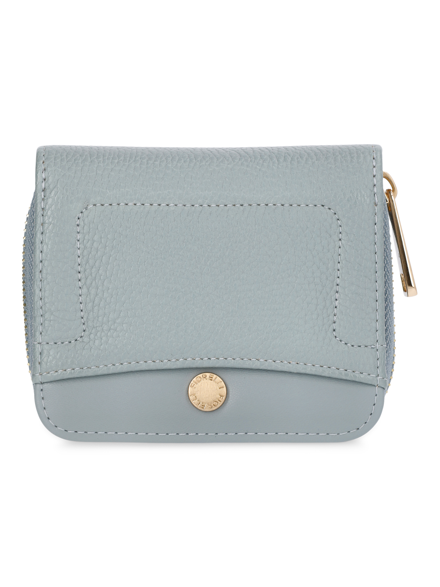 Billetera Elizabeth con cierre para mujer de cuero sintético, azul